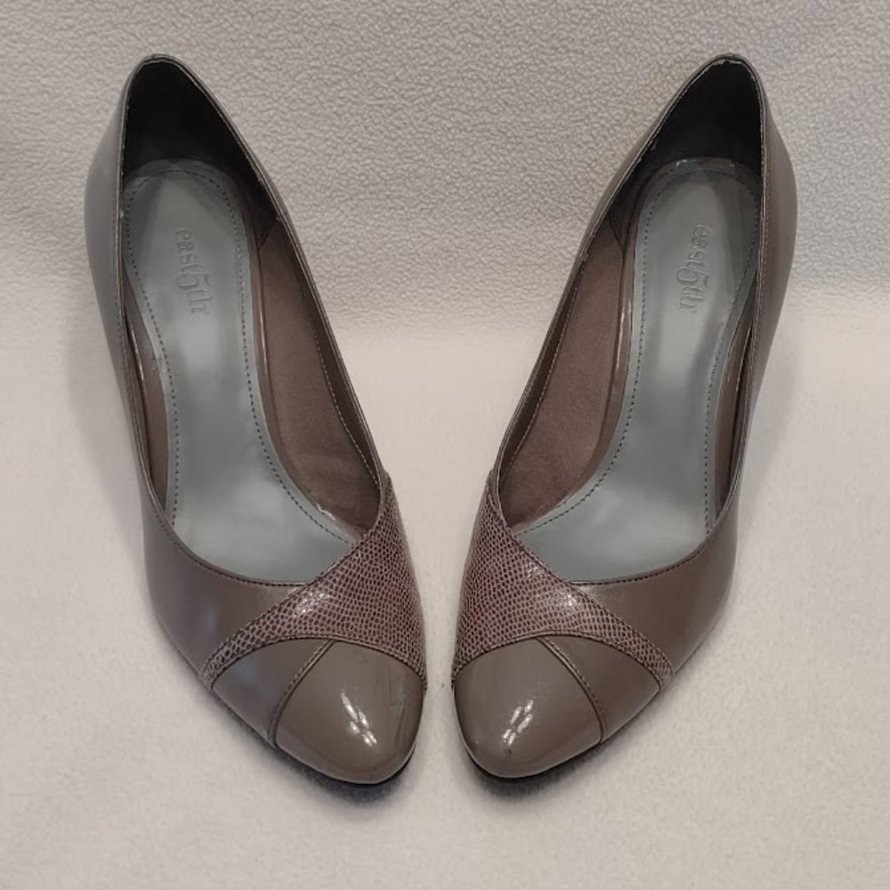 East 5th Taupe Brown Snakeskin Accent